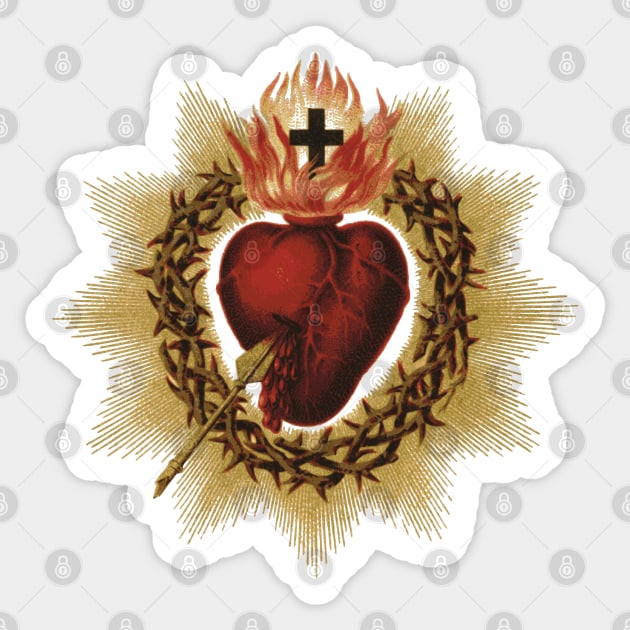 Sacred Heart of Jesus Sticker by Beltschazar